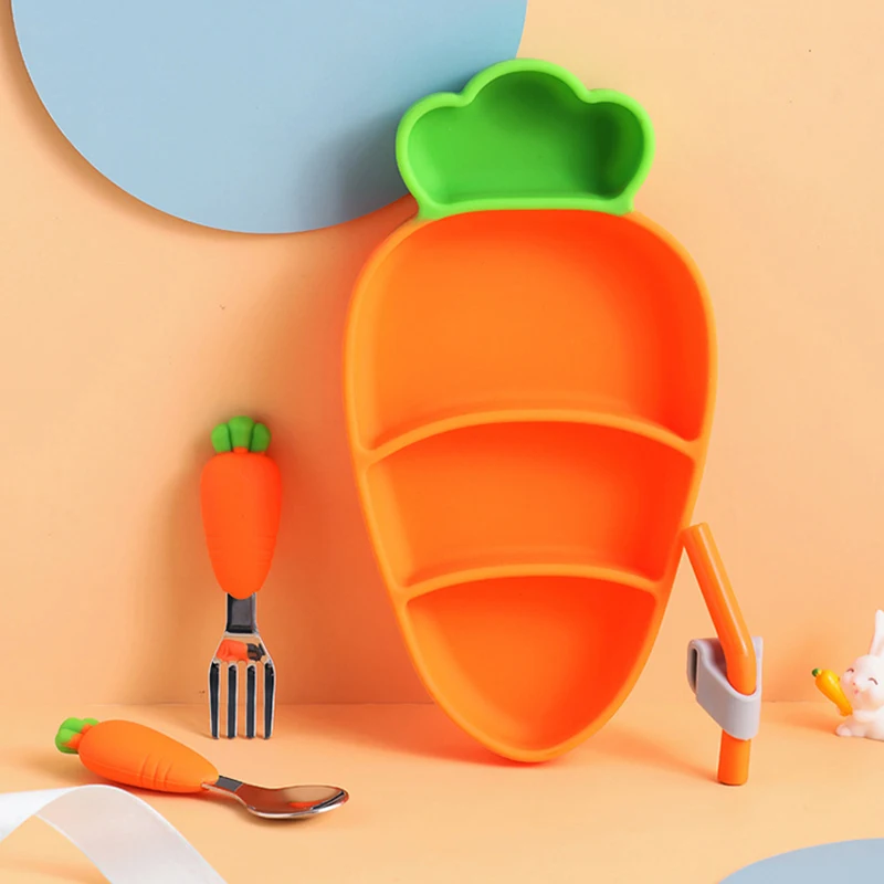 Self Feed Spoon - Kinder Karotte Silikon Geschirr FeedingBaby Abendessen
