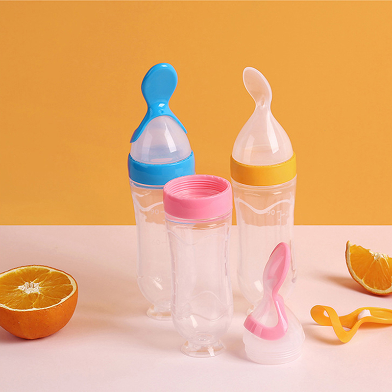 Self Feed Spoon - Quetschen Fütterung Flasche Silikon Neugeborenen Baby