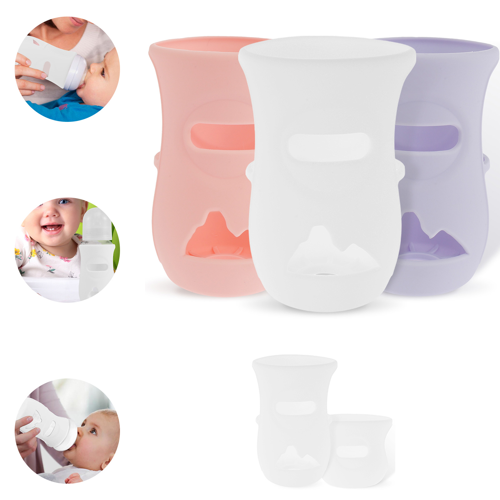 Baby Food Natural - Silikonhüllen, Silikon-Babyflaschenhülle, isolierte Glasflasche, kompatibel mit