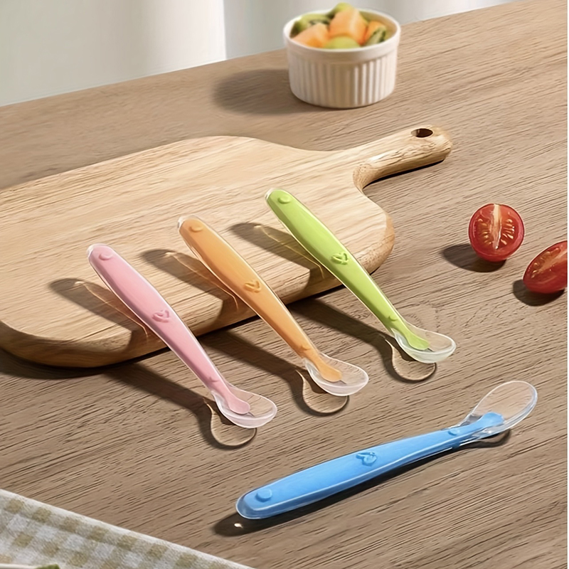 Self Feed Spoon - 1/2 Stück Baby-Silikonlöffel mit weicher Spitze,