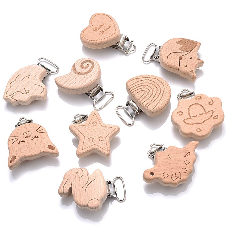Baby Food Natural - 5Pcs Holz Schnuller Clip Lebensmittel Grade