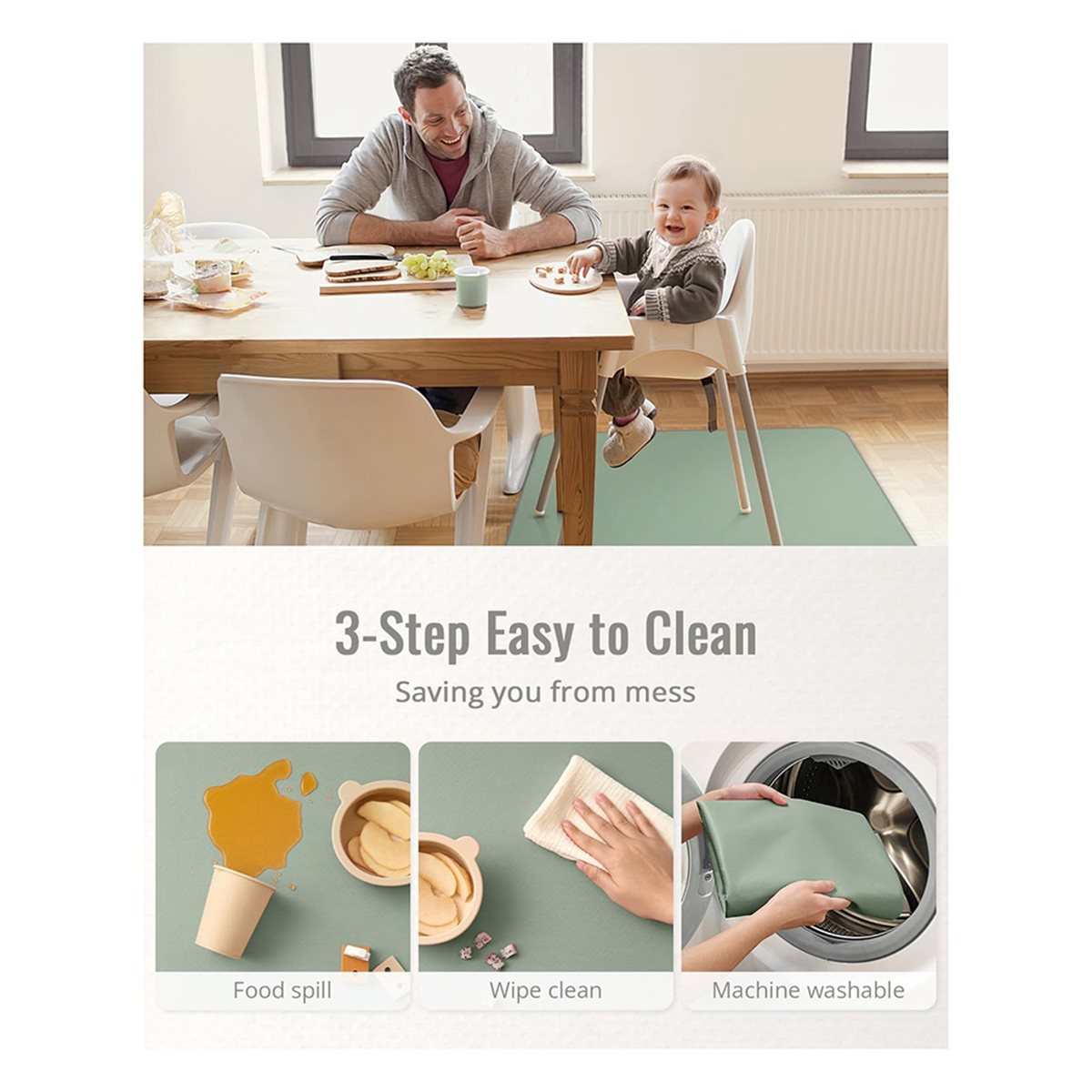 Großer Rabatt Baby-Spritzschut – Highchair Splash Mat Bewertung und Preis